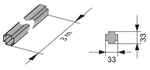 Wallbox алюминиевый профиль 3 метра штанга